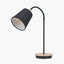 Juna Black Metal and Natural Wood Table Lamp