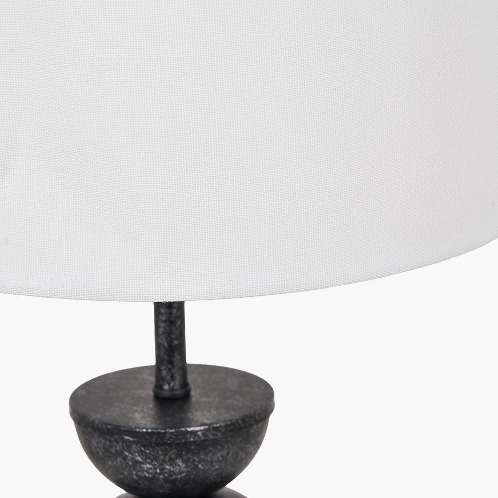 Vala Graphite Metal Textured Effect Ball Table Lamp