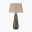 Arbor Verdi Gris Metal Conical Table Lamp Base with Milos 40cm Natural Linen Tapered Lampshade