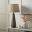 Arbor Verdi Gris Metal Conical Table Lamp Base with Milos 40cm Natural Linen Tapered Lampshade