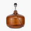 Corby Amber Glass Table Lamp Base with Henry 40cm White Handloom Cylinder Lampshade