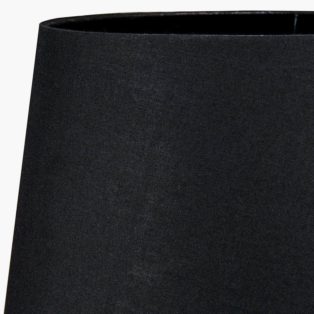 Auden Silver Metal Stick Table Lamp Base with Adelaide 25cm Black Tapered Cotton Mix Lampshade