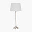 Auden Silver Metal Stick Table Lamp Base with Adelaide 25cm Ivory Tapered Cotton Mix Lampshade