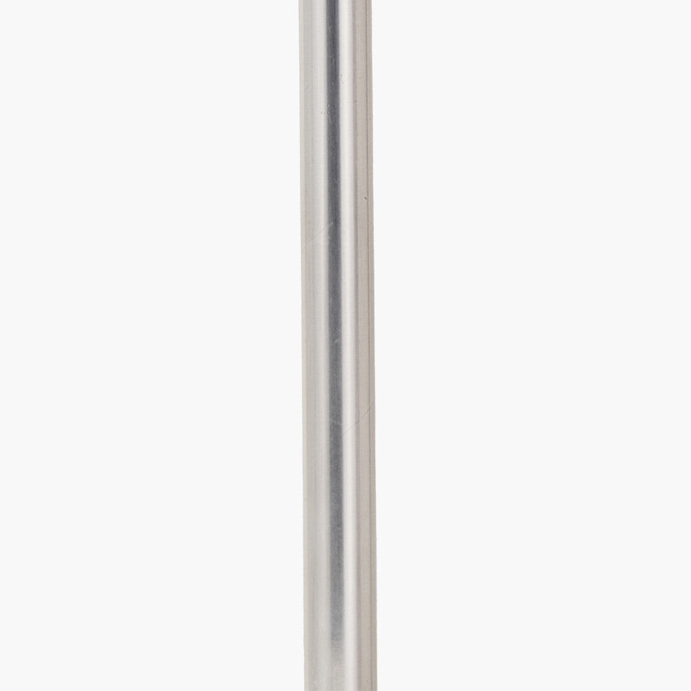 Auden Silver Metal Stick Table Lamp Base with Adelaide 25cm Ivory Tapered Cotton Mix Lampshade