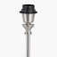 Auden Silver Metal Stick Table Lamp Base with Adelaide 25cm Steel Grey Tapered Cotton Mix Lampshade