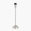Auden Silver Metal Stick Table Lamp Base with Kamilah 14cm Blue Chevron Patterned Mushroom Pleat Tall Tapered Candle Clip Lampshade