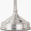 Auden Silver Metal Stick Table Lamp Base with Tabitha 25cm Cream Jute Scalloped Edge Tapered Lamp Shade with Contrast Binding