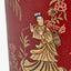 Landscape Red Hand Painted Metal Table Lamp Base with Harry 35cm Ivory Cotton Mix Cylinder Lampshade