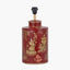 Landscape Red Hand Painted Metal Table Lamp Base with Harry 35cm Taupe Cotton Mix Cylinder Lampshade