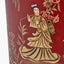 Landscape Red Hand Painted Metal Table Lamp Base with Harry 35cm Taupe Cotton Mix Cylinder Lampshade