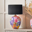 Matisse Multi Colour Ceramic Urn Table Lamp Base with Harry 40cm Black Cotton Mix Cylinder Lampshade
