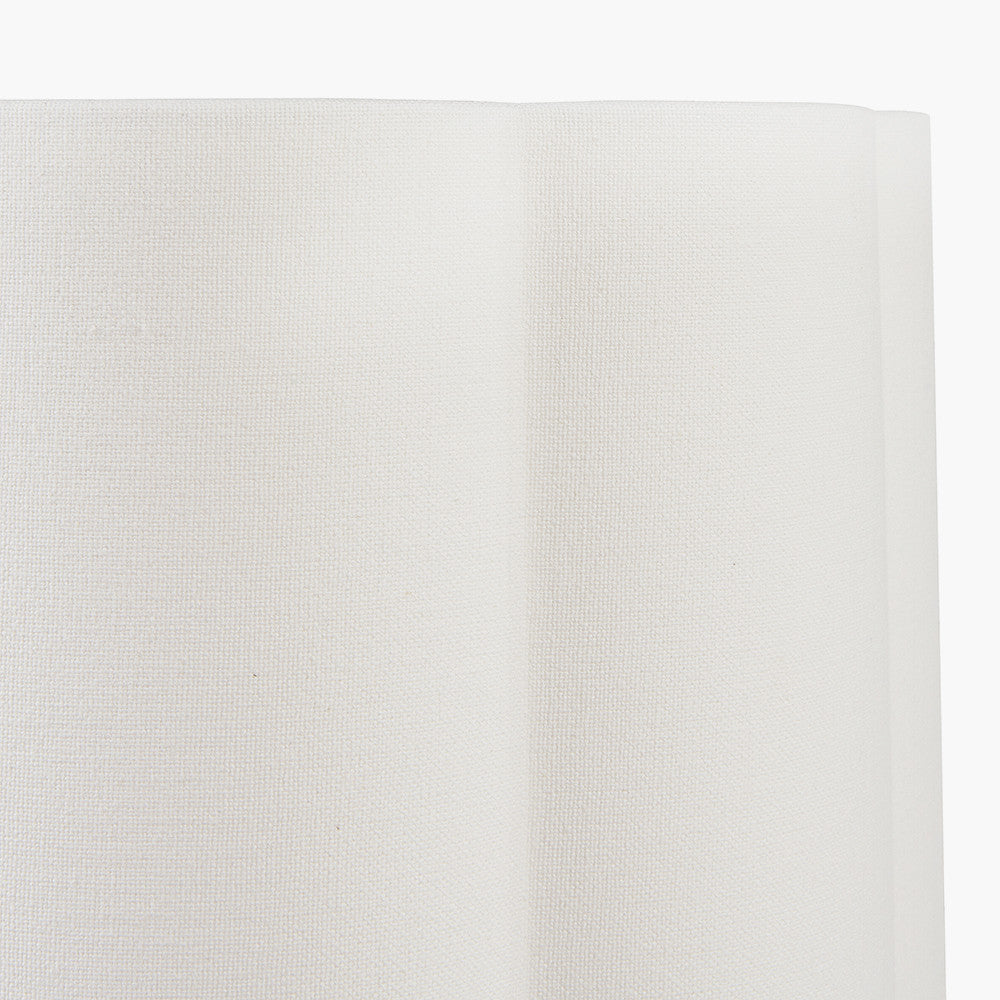 Matisse Multi Colour Ceramic Urn Table Lamp Base with Bloom 40cm White Handloom Scalloped Cylinder Lampshade