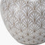 Barbier White Art Deco Fan Ceramic Table Lamp Base with Harley 45cm Slubby Hopsack Empire Lampshade