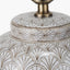 Barbier White Art Deco Fan Ceramic Table Lamp Base with Harley 45cm Slubby Hopsack Empire Lampshade