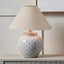 Barbier White Art Deco Fan Ceramic Table Lamp Base with Harley 45cm Slubby Hopsack Empire Lampshade