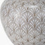 Barbier White Art Deco Fan Ceramic Table Lamp Base with Stellan 35cm Gold Slubbed Silk Mix Gold Lined Cylinder Lampshade