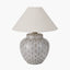 Barbier White Art Deco Fan Ceramic Table Lamp Base