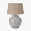 Barbier White Art Deco Fan Ceramic Table Lamp Base