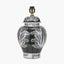 Asteria Black and White Feather Ceramic Urn Table Lamp Base