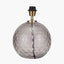 Camille Smoke Grey Circle Design Handcut Glass Table Lamp Base with Harry 30cm Ivory Cotton Mix Cylinder Lampshade
