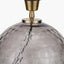 Camille Smoke Grey Circle Design Handcut Glass Table Lamp Base with Harry 30cm Ivory Cotton Mix Cylinder Lampshade