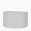 Camille Smoke Grey Circle Design Handcut Glass Table Lamp Base with Harry 30cm Ivory Cotton Mix Cylinder Lampshade