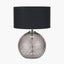 Camille Smoke Grey Circle Design Handcut Glass Table Lamp Base