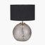 Camille Smoke Grey Circle Design Handcut Glass Table Lamp Base
