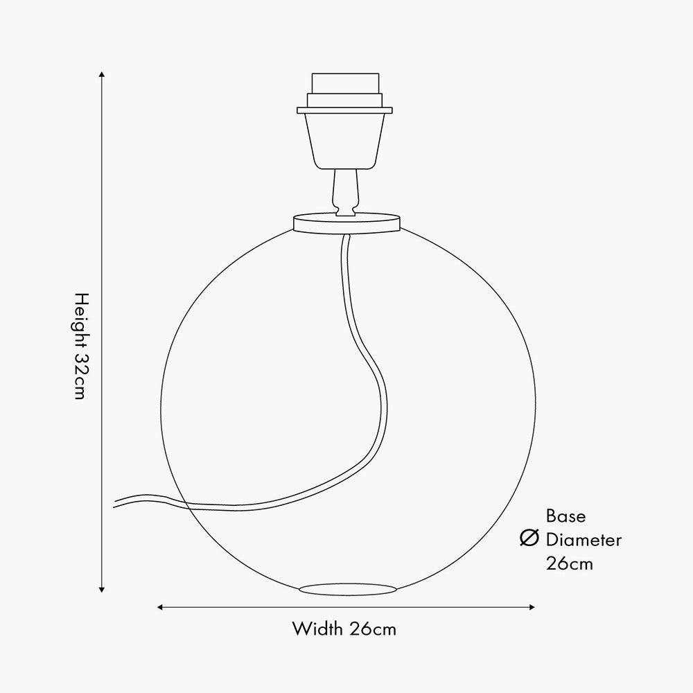 Camille Smoke Grey Circle Design Handcut Glass Table Lamp Base
