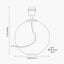 Camille Smoke Grey Circle Design Handcut Glass Table Lamp Base