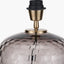 Camille Large Smoke Grey Circle Design Handcut Glass Table Lamp Base with Harry 35cm Black Cotton Mix Cylinder Lampshade