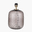 Camille Large Smoke Grey Circle Design Handcut Glass Table Lamp Base with Harry 35cm Ivory Cotton Mix Cylinder Lampshade