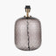 Camille Large Smoke Grey Circle Design Handcut Glass Table Lamp Base with Harry 35cm Ivory Cotton Mix Cylinder Lampshade