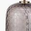 Camille Large Smoke Grey Circle Design Handcut Glass Table Lamp Base with Stellan 35cm Black Slubbed  Silk Mix Gold Lined Cylinder Lampshade