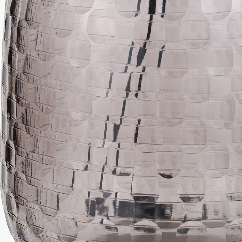 Camille Large Smoke Grey Circle Design Handcut Glass Table Lamp Base
