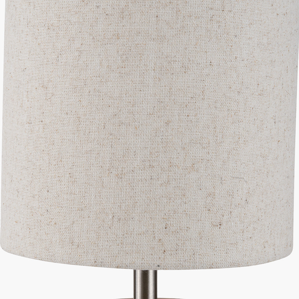 Bonham Natural Wood Veneer and Silver Metal Table Lamp
