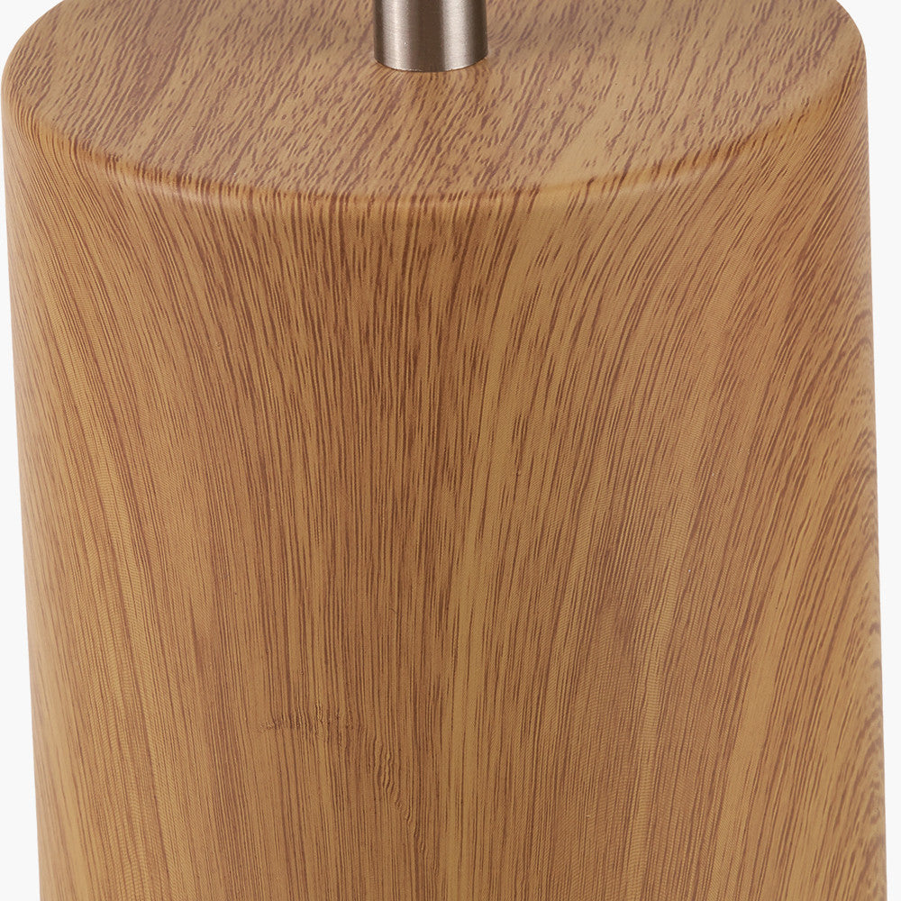 Bonham Natural Wood Veneer and Silver Metal Table Lamp