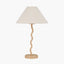 Palau Rattan Wave Table Lamp Base with Harley 30cm Slubby Hopsack Empire Lampshade