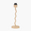 Palau Rattan Wave Table Lamp Base with Harley 30cm Slubby Hopsack Empire Lampshade