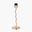 Palau Rattan Wave Table Lamp Base with Harley 30cm Slubby Hopsack Empire Lampshade