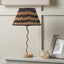 Palau Rattan Wave Table Lamp Base with Athira 25cm Multi Chevron Design Mushroom Pleat Tapered Lamp Shade