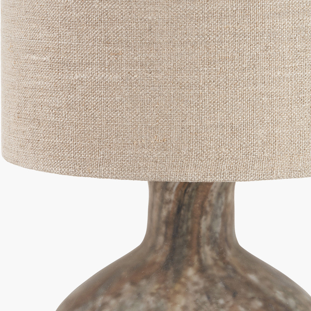 Palmino Brown Organic Glass Bottle Table Lamp