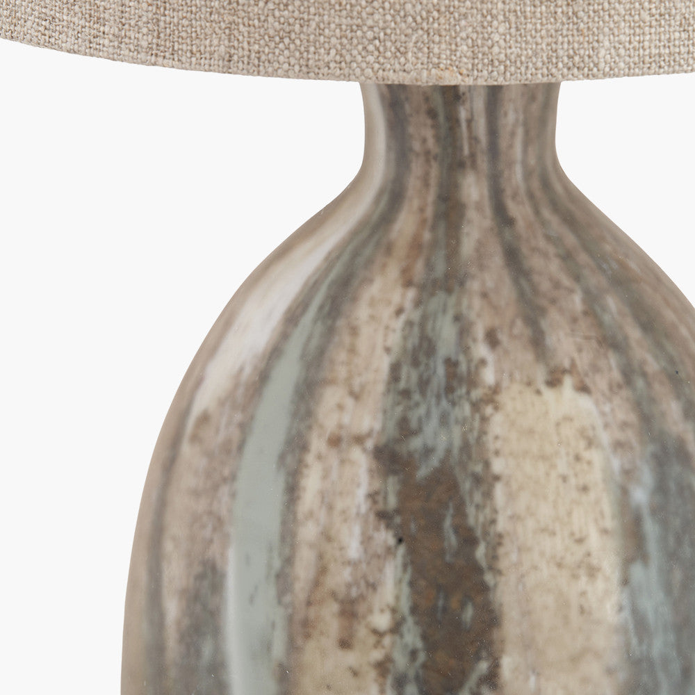 Palmino Brown Tall Organic Glass Bottle Table Lamp
