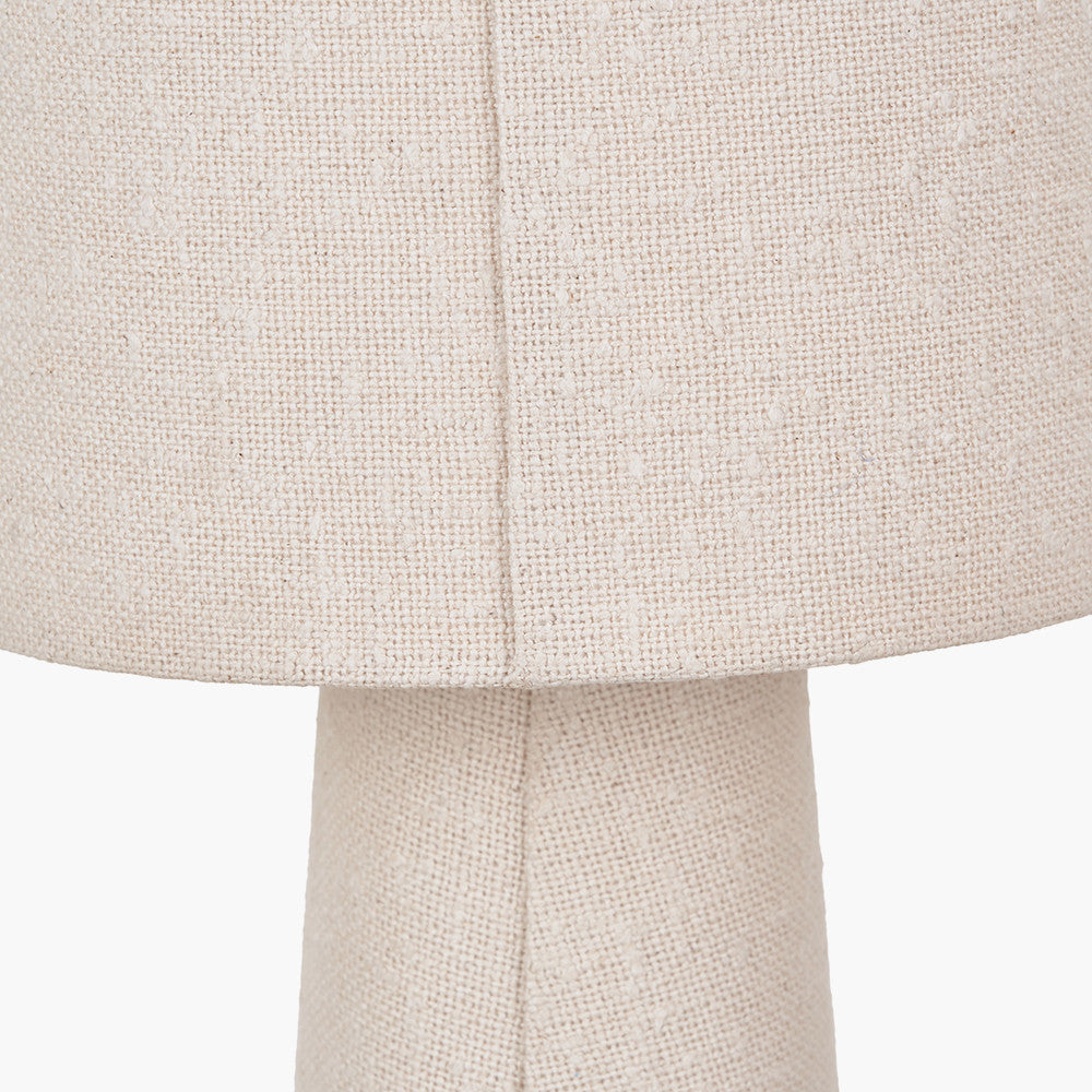 Mirissa White Slubby Handloom Fabric Table Lamp