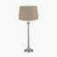 Salvatore Antique Silver Metal Table Lamp Base with Winston 35cm Taupe Handloom Tapered Lampshade