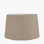 Salvatore Antique Silver Metal Table Lamp Base with Winston 35cm Taupe Handloom Tapered Lampshade