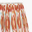 Salvatore Antique Silver Metal Table Lamp Base with Izara 35cm Cinnamon Ikat Patterned Mushroom Pleat Tapered Lampshade
