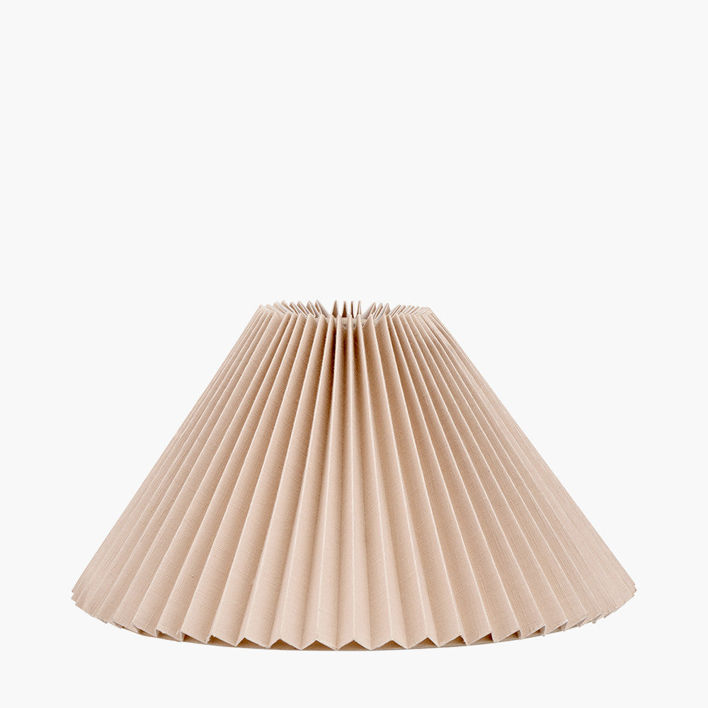Salvatore Antique Silver Metal Table Lamp Base with Amelia 40cm Natural Linen Hard Pleat Tapered Lampshade