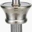 Salvatore Antique Silver Metal Table Lamp Base with Thiago 35cm Cinnamon Stripe Mushroom Pleat Tapered Lampshade