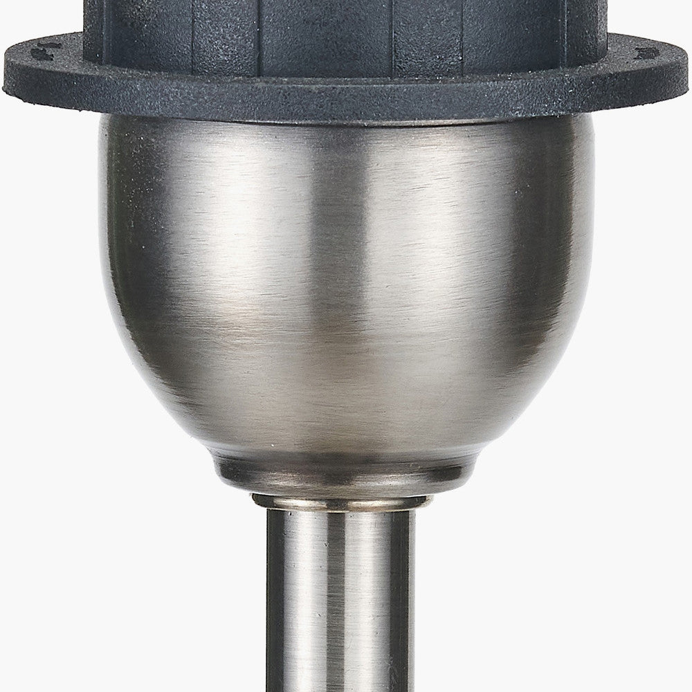 Salvatore Antique Silver Metal Table Lamp Base with Thiago 35cm Ocean Blue Stripe Mushroom Pleat Tapered Lampshade